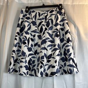 Nine West Blue and White Pleated Bubble Mini Skirt